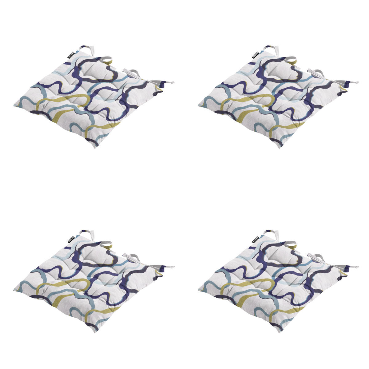 SITZKISSEN Blaze - Mehrfarbig - 46/46/8 cm - 4er-Set - Multicolor, Textil (46/8/46cm) - Madison