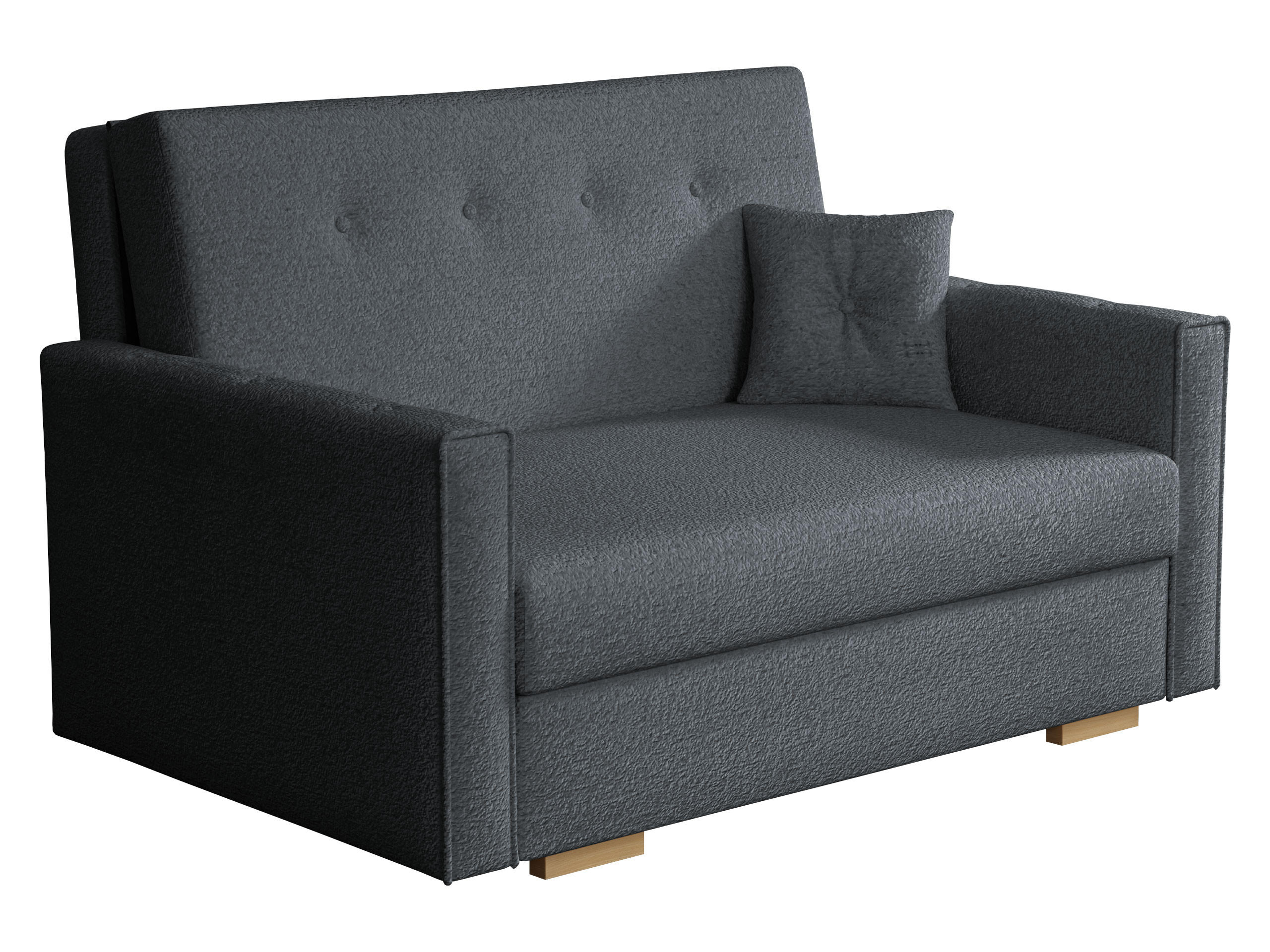 SCHLAFSOFA Viva Sonic II - Dunkelgrau/Schwarz, Holz/Textil (133/85/100cm) - MIRJAN24