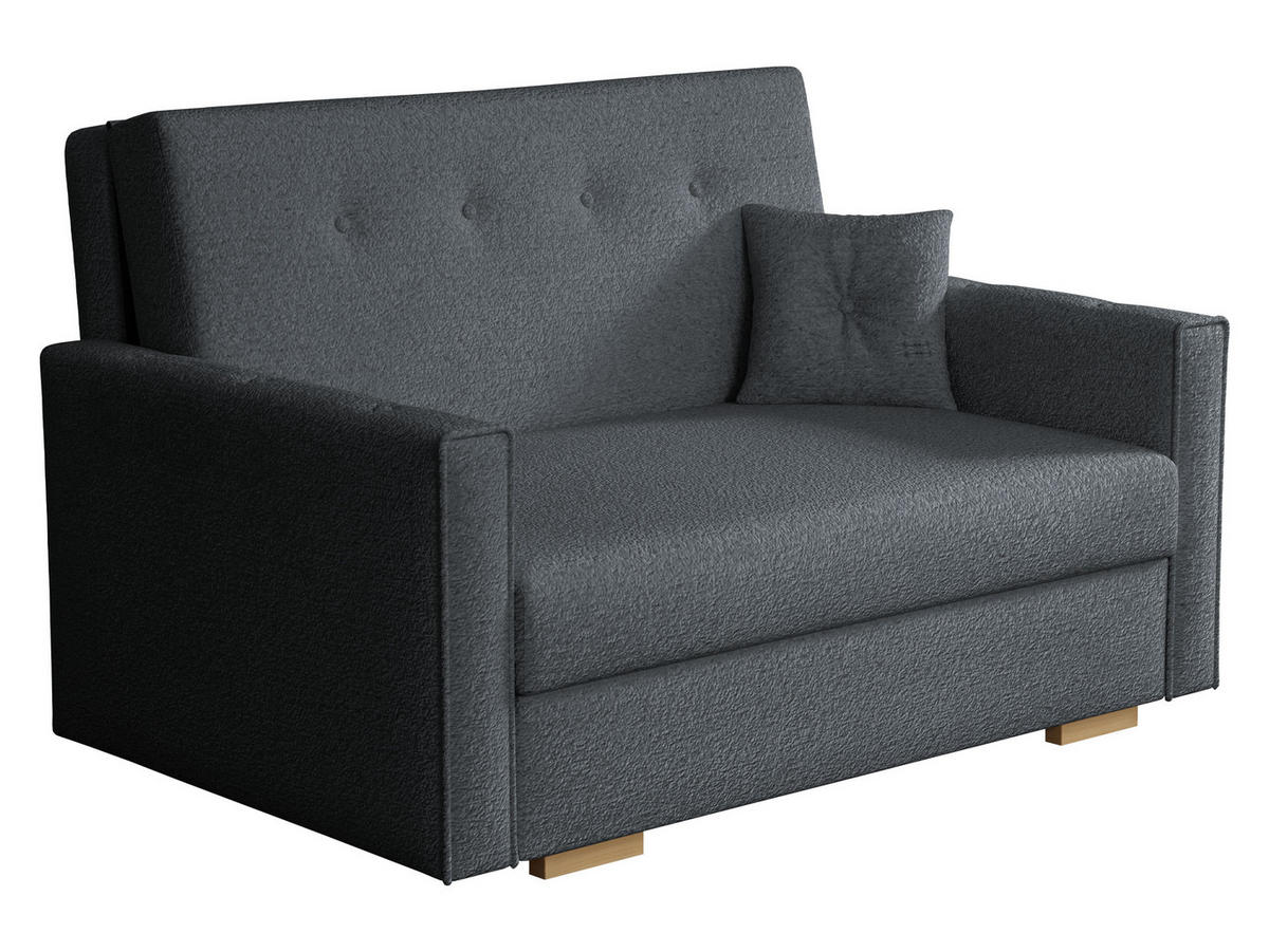 SCHLAFSOFA Viva Sonic II - Dunkelgrau/Schwarz, Holz/Textil (133/85/100cm) - MIRJAN24