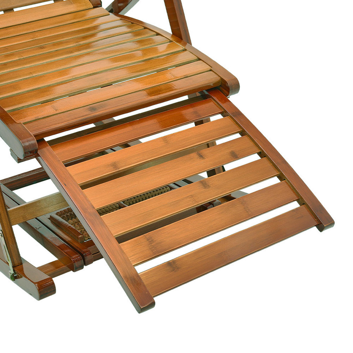GARTENSCHAUKELSTUHL Relaxsesselaus aus Bambus Stahl in Braun für Garten Balkon klappbar verstellbar 47 x 95 x 72-108 cm Belastbarkeit 150 kg - Braun, Metall (47/108/95cm) - Livingandhome
