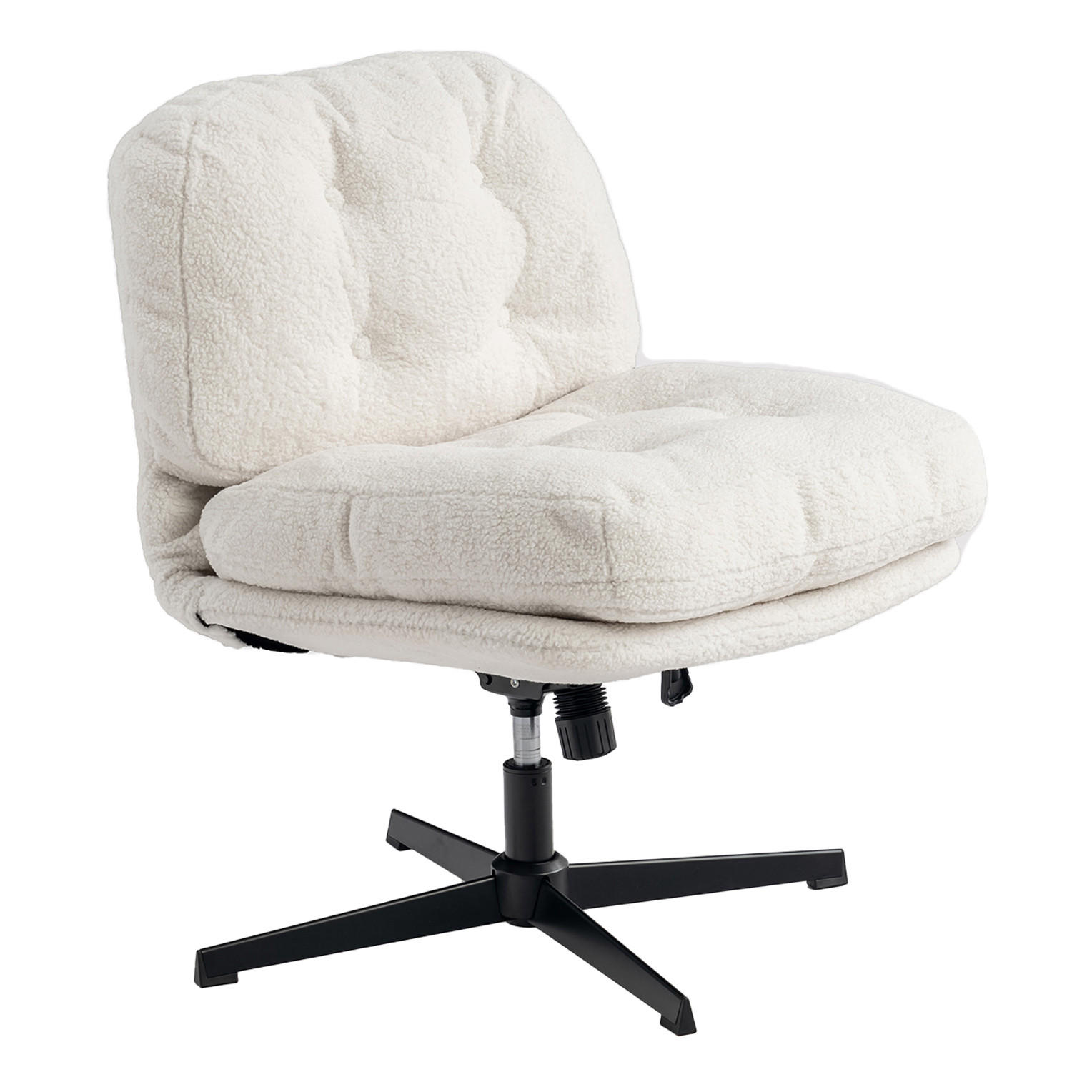 DREHBARER Polsterstuhl in Webstoff, Beige - Weiß, Textil/Metall (65/92/73cm) - Meubles Cosy