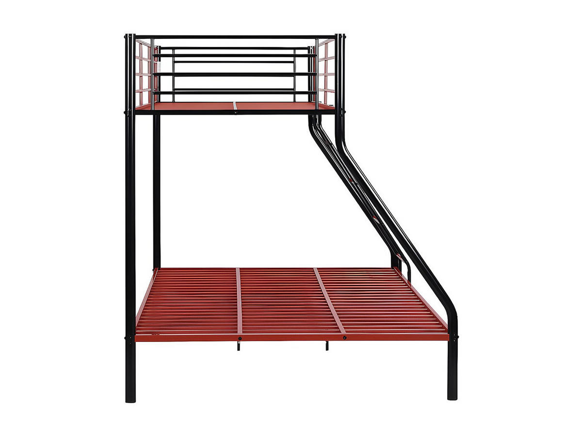 ETAGENBETT - 3 Personen - Metall - Schwarz, Rot - - Rot/Schwarz, Metall (140/190cm) - Vente-Unique