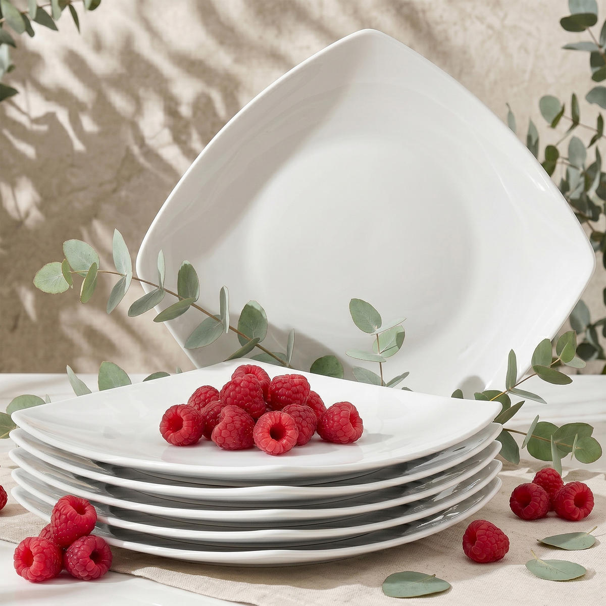 DESSERTTELLER CARLINA 6-tlg - Weiß, Keramik (19cm) - KONSIMO®