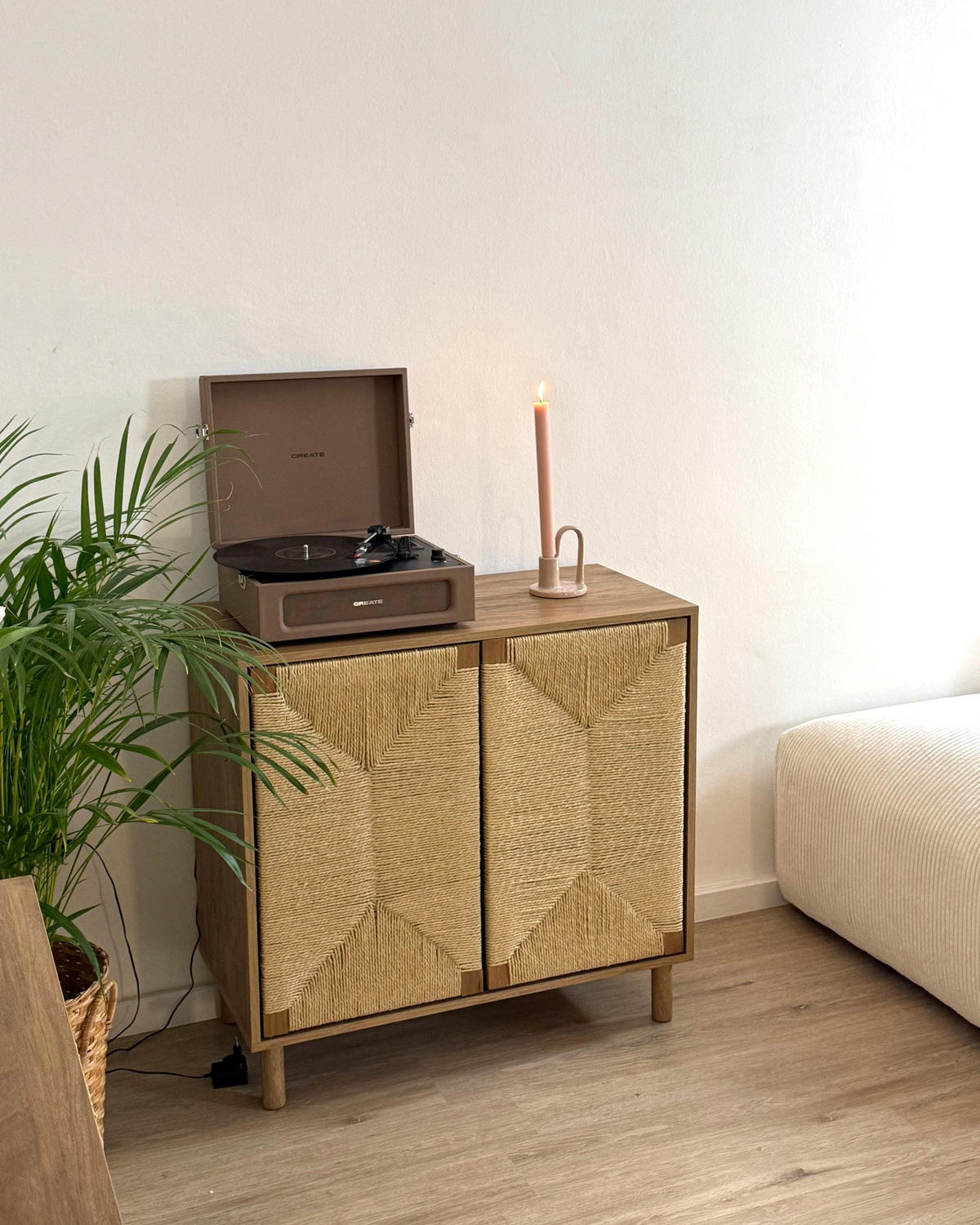 SIDEBOARD mit 2 Türen Hellbraun Bondi - Hellbraun/Braun, Holz/Holzwerkstoff (81/78/40cm) - Beliani