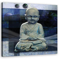 LEINWANDBILD, Religiös - blau - Blau, Textil (30/30cm) - Feeby