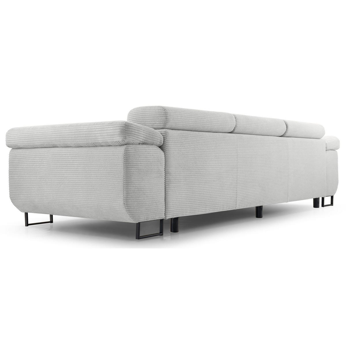 3-SITZER SOFA Capurso Hellbeige Cord - Ecru/Schwarz, Textil/Metall (274/90/98cm) - Selsey