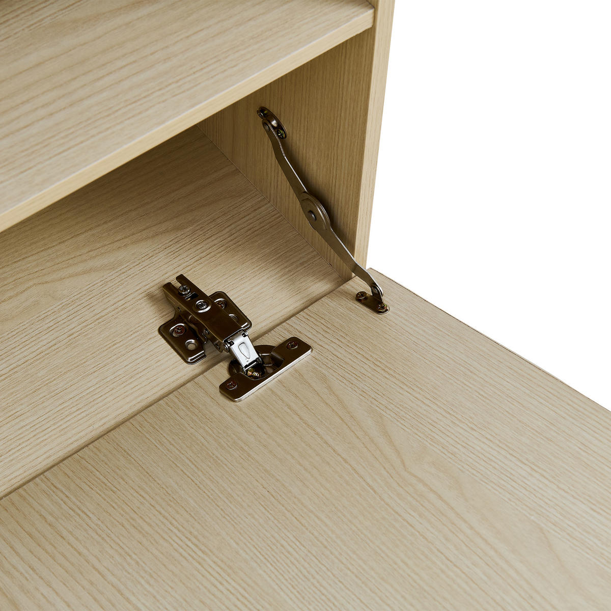 GARDEROBE-SET Spiegel Sitzbank Schuhablage Kleiderstange 4 Haken - Naturfarben, Holzwerkstoff (595/179.5/345cm) - FLIEKS