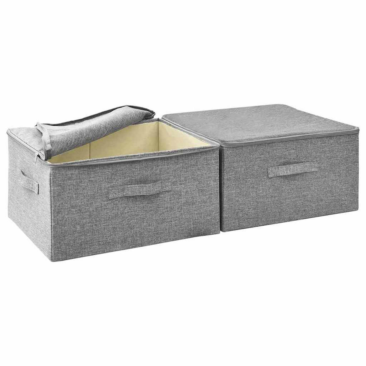 AUFBEWAHRUNGSBOXEN 2er set Stoff 43/34/23 Cm Grau - Grau, Textil (34/23/43cm) - vidaXL