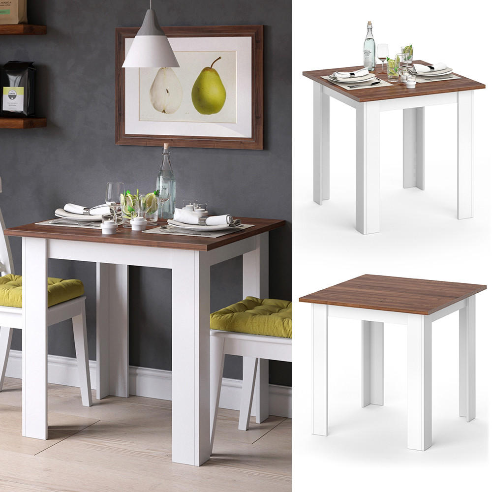 ESSTISCH Karlos Nussbaum 80 x 80 cm - Walnussfarben, Holzwerkstoff (80/80/76.6cm) - Vicco