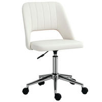 BÜROSTUHL Drehstuhl Jakobsmuschel-Form verstellbar Samtartiges Polyester - Chromfarben/Creme, Textil/Metall (60/91/49cm) - Vinsetto