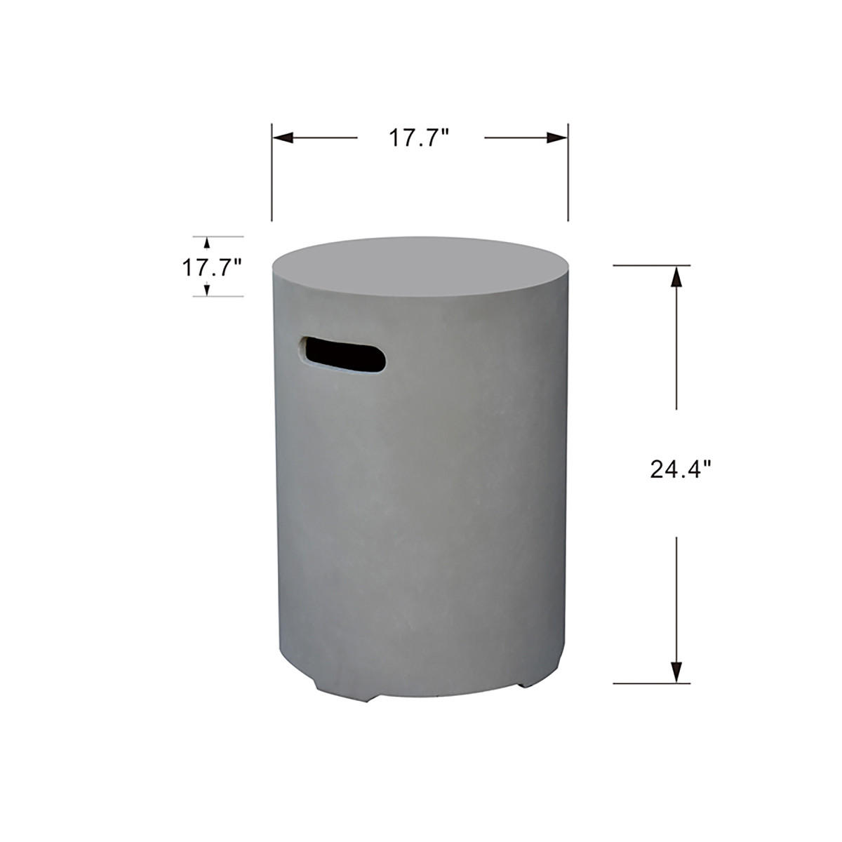 ABDECKUNG für 11 kg Gasflaschen in Beton-Optik rund - Grau, Stein (51/69/51cm) - Elementi