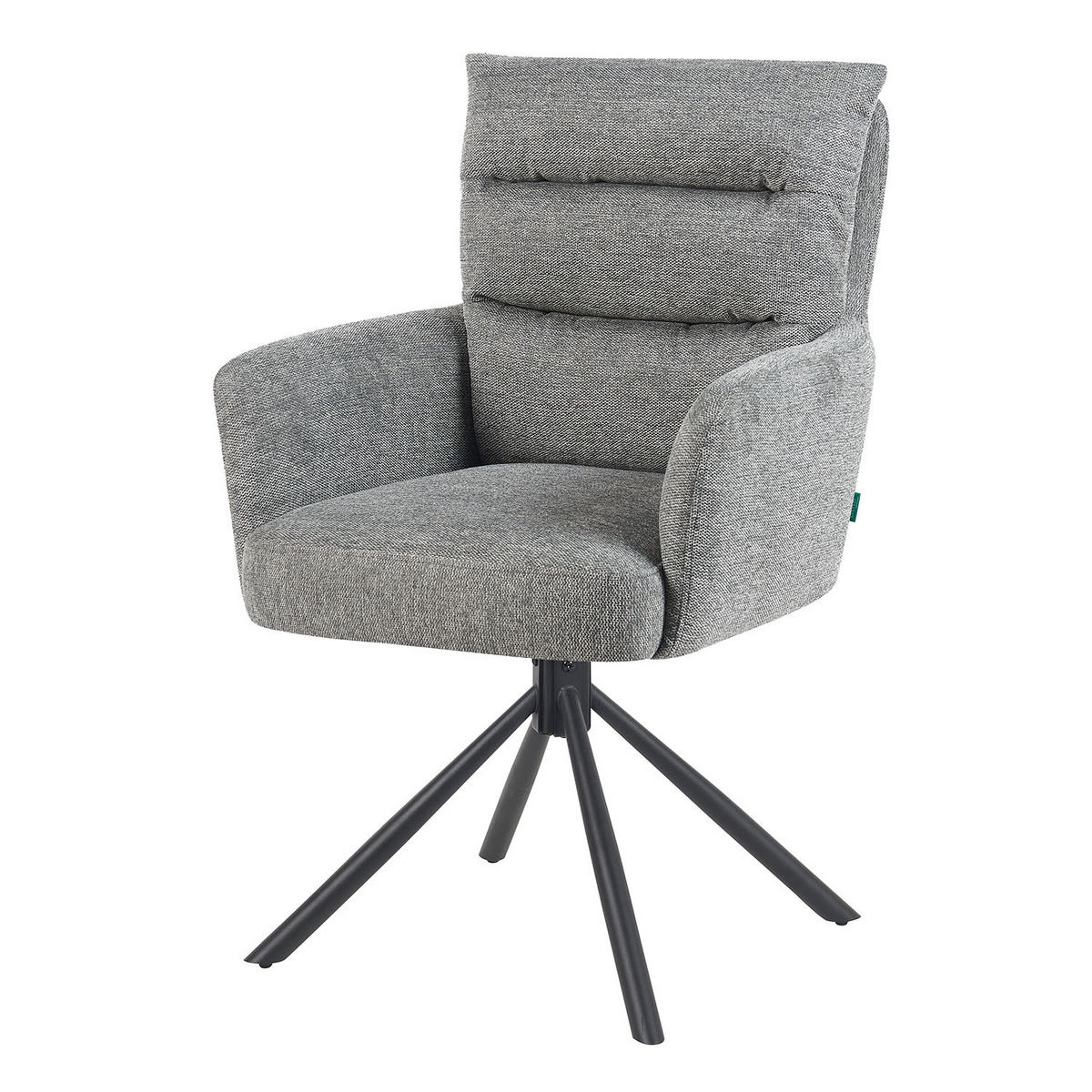 ARMLEHNSTUHL Mika-Jana 2er-Set - Schwarz/Grau, Textil/Metall (59/94/66cm) - DUBI Möbel