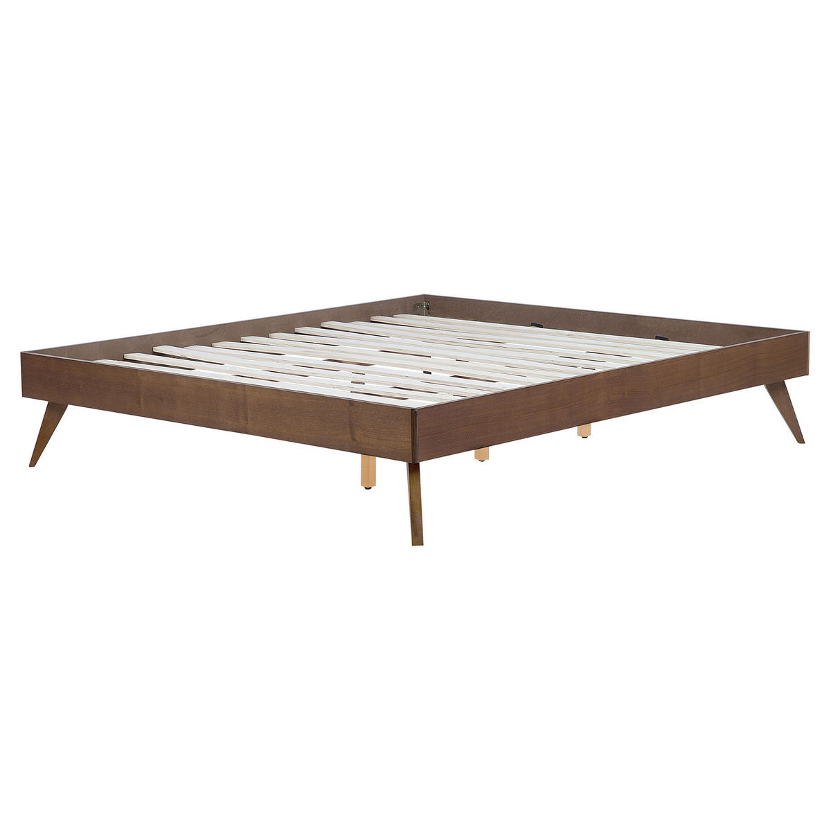 BETT 160/200 cm Dunkler Holzfarbton Berric - Dunkelbraun, Holzwerkstoff (160/200cm) - Beliani