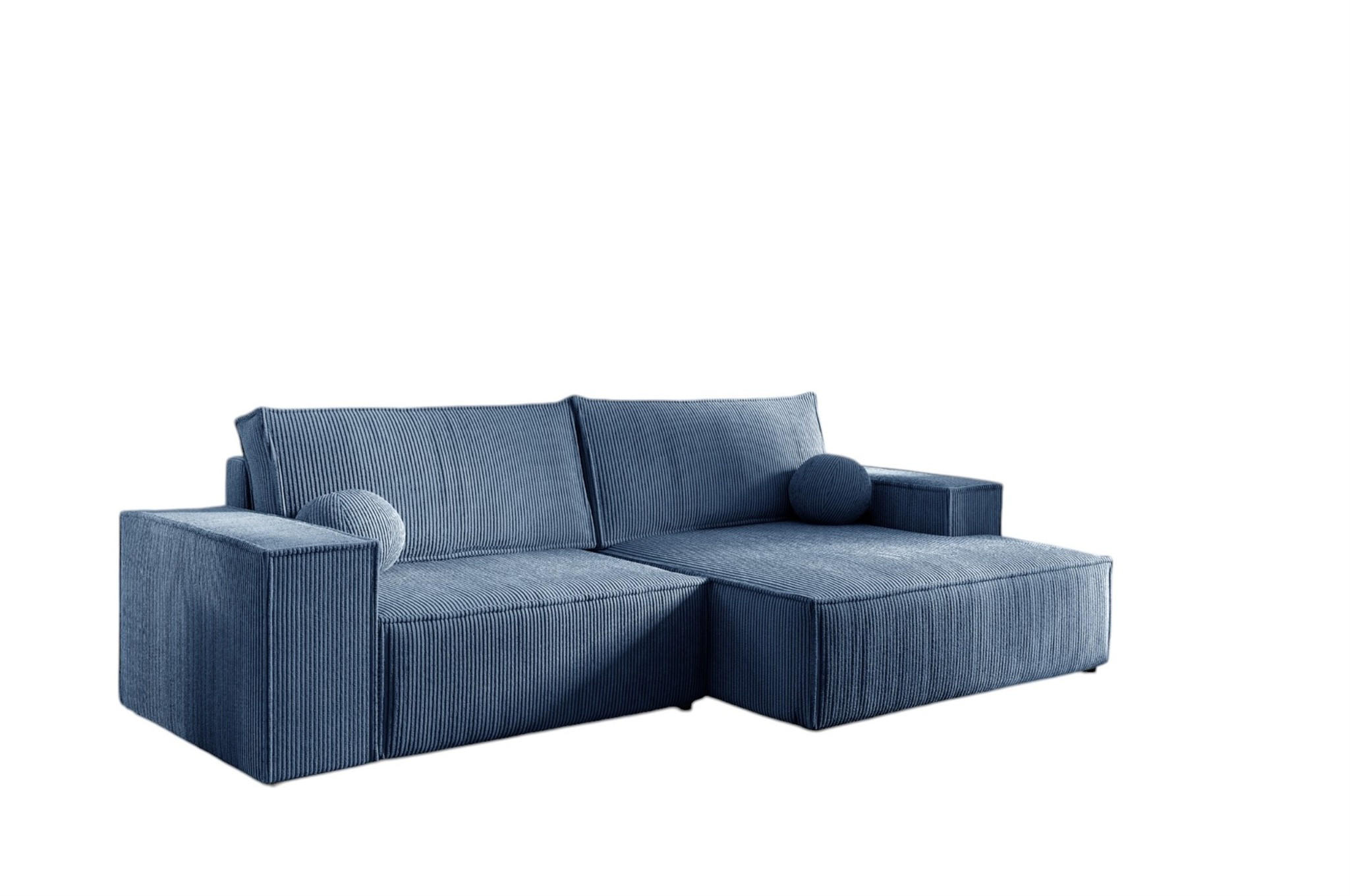 ECKSOFA Corunia Xs - Blau, Holzwerkstoff/Textil (255/148cm) - Fun Möbel