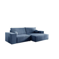 ECKSOFA Corunia Xs - Blau, Holzwerkstoff/Textil (255/148cm) - Fun Möbel
