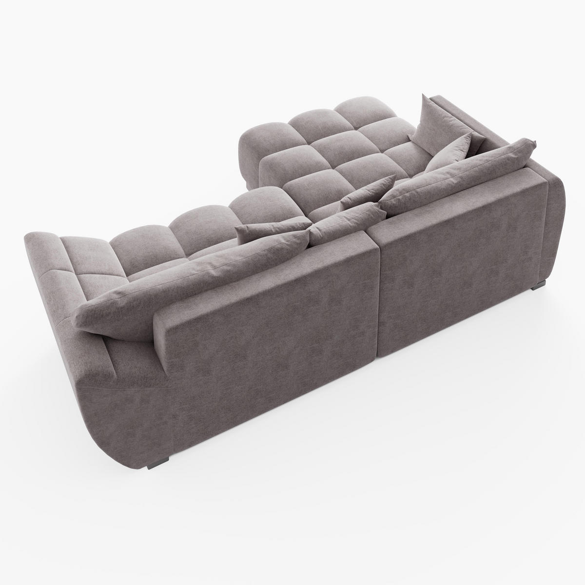 ECKSOFA LARGO Links Blau Velours Premium L-Form Couch mit Schlaffunktion & Bettkasten - Blau/Schwarz, Holz (180/285cm) - Barchello