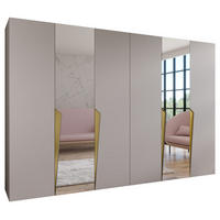 DREHTÜRENSCHRANK 202/300/52 6-türig - Beige/Goldfarben, Holz/Metall (300/202/52cm) - Abiks Möbel