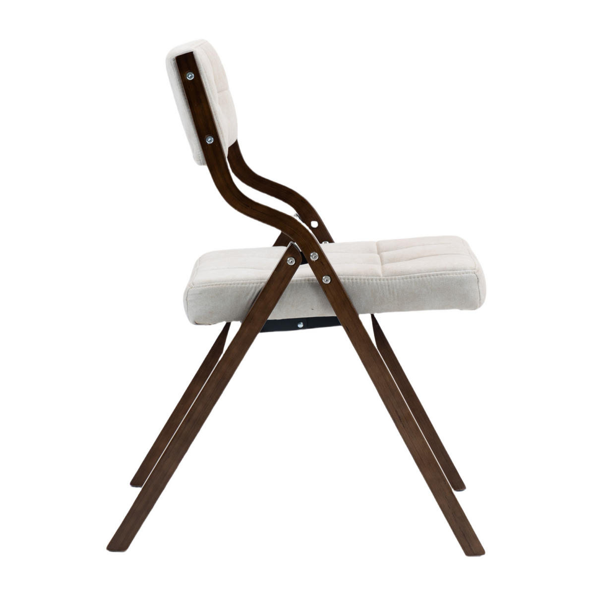KLAPPSTUHL gepolstert faltbar Holz 2er-Set Cream - Weiß, Holz (48/77/61cm) - Meubliv