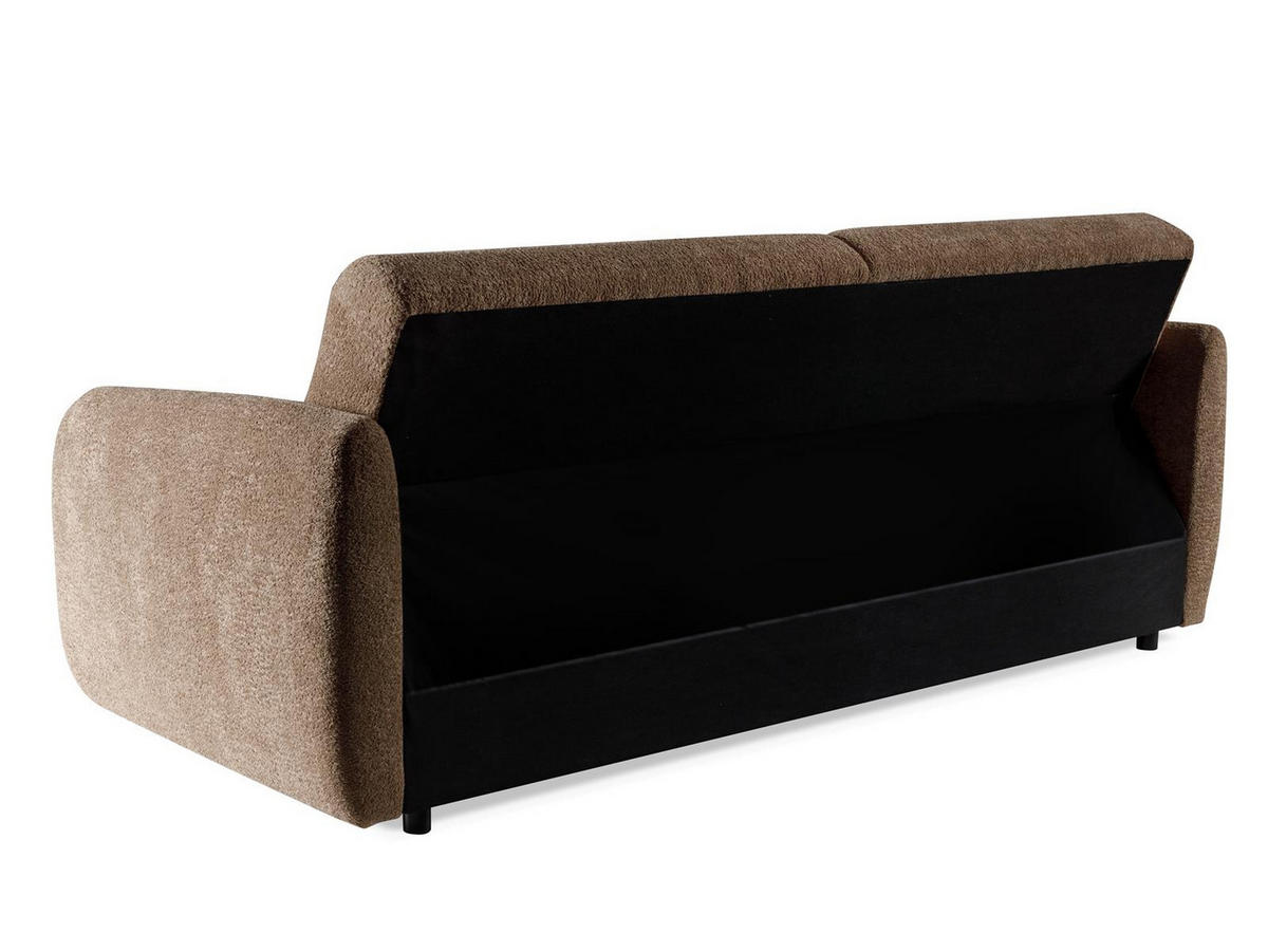 SOFA Kopiko Braun, mit Schlaffunktion und Bettkasten - Braun, Holzwerkstoff (225/93/100cm)