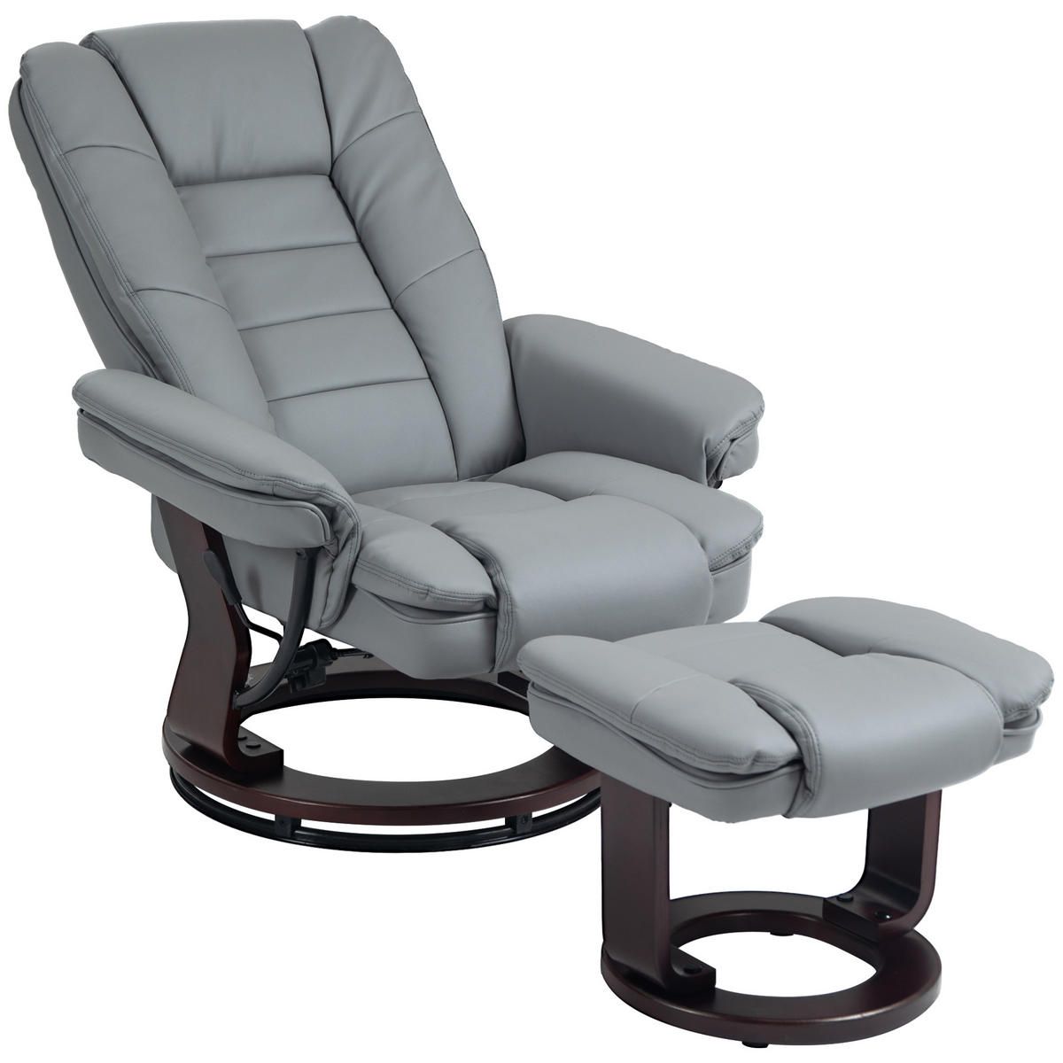 RELAXSESSEL DE-07577 360° drehbar, 135° neigbar mit Hocker Grau - Grau, Metall (82/106/85cm) - ComfortXL