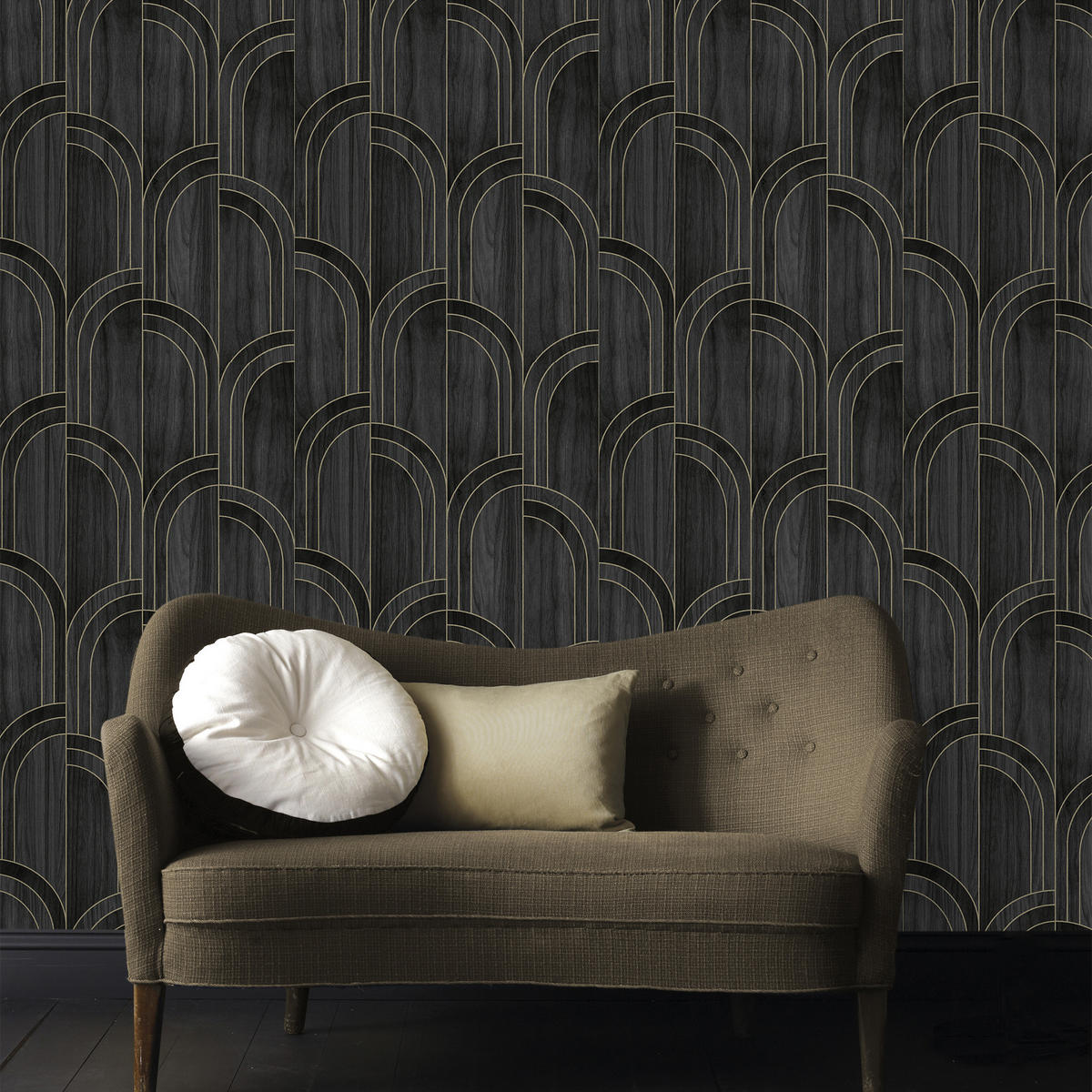 VLIESTAPETE - Modella Wood Black - Schwarz, Papier/Kunststoff (52/1000cm) - Sublime