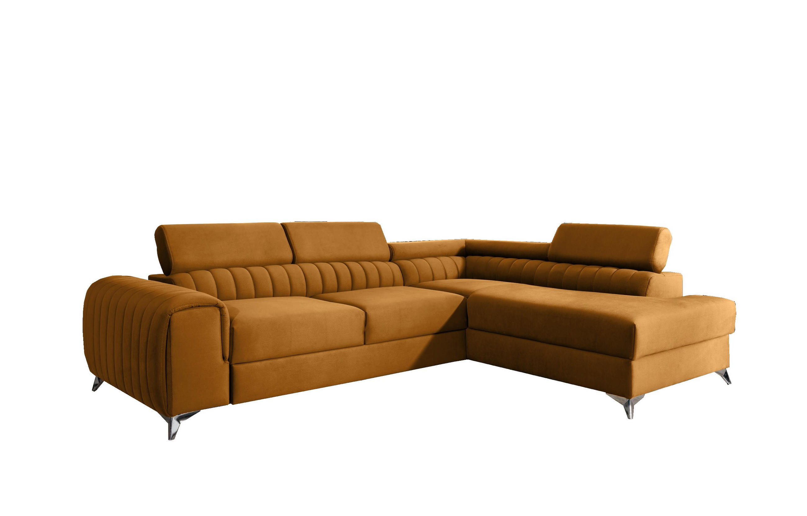ECKSOFA - OLIVIER (Rechts, Gelb) - Gelb, Textil (275/205cm) - Möblo