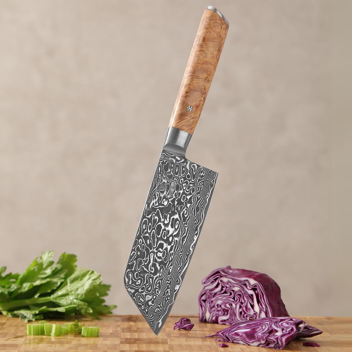 NAKIRIMESSER 16 cm - Birkefarben, Holz/Metall (30cm) - Zayiko