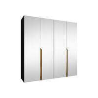 DREHTÜRENSCHRANK Mila III 200 - Goldfarben/Schwarz, Holzwerkstoff/Kunststoff (200/202/52cm) - MIRJAN24