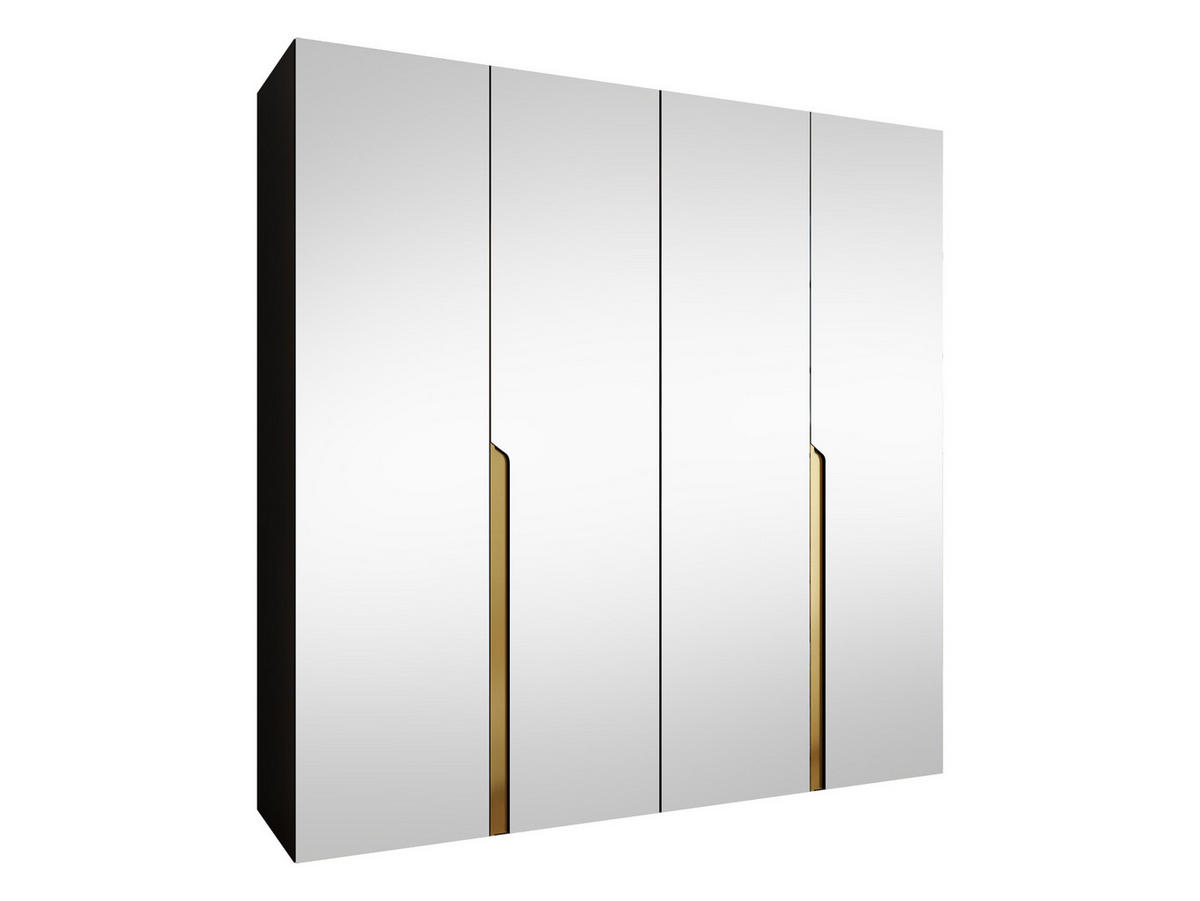 DREHTÜRENSCHRANK Mila III 200 - Goldfarben/Schwarz, Holzwerkstoff/Kunststoff (200/202/52cm) - MIRJAN24