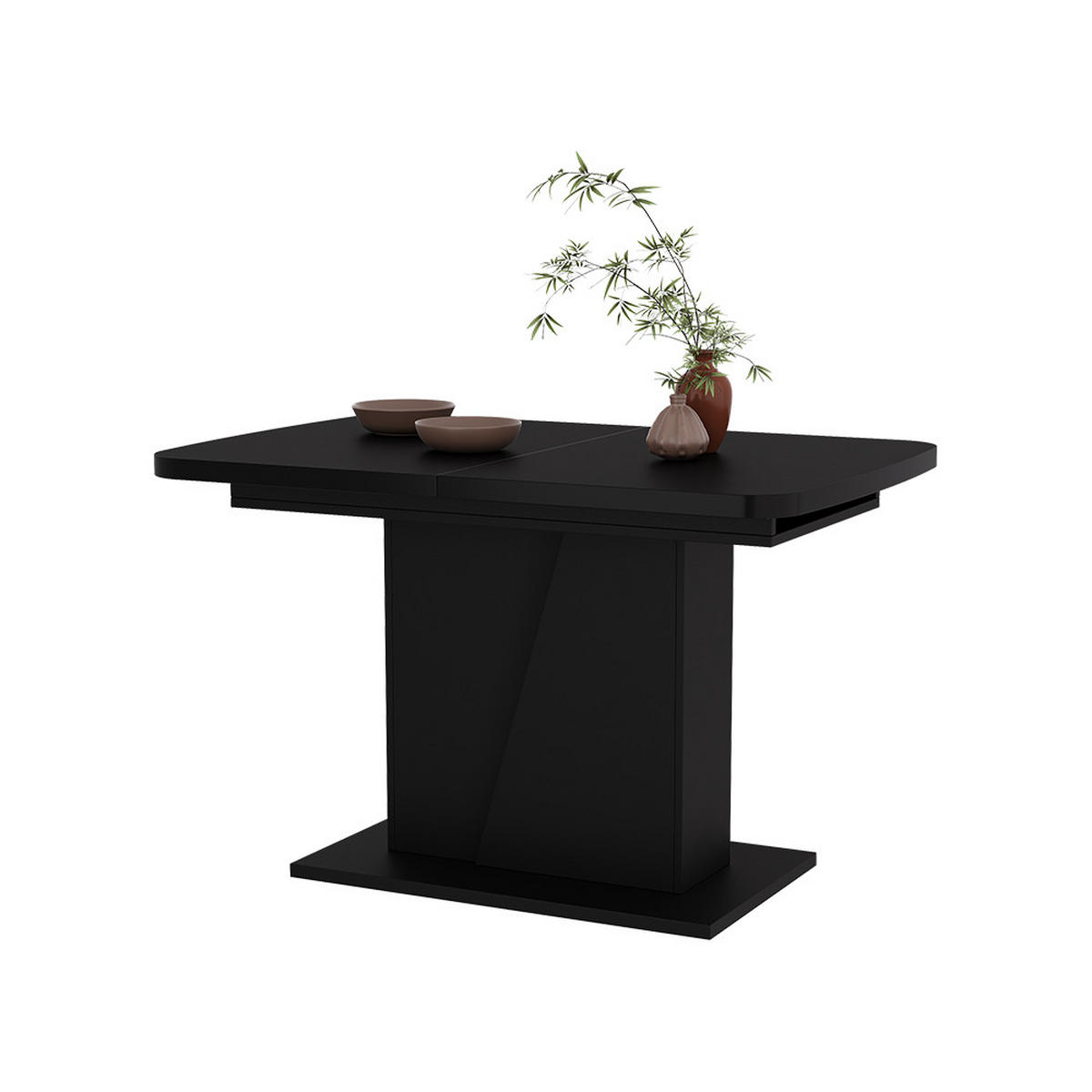 ROZKLÁDACÍ JÍDELNÍ STŮL Fenaro Černá - černá, kompozitní dřevo (80/120/77.3cm) - Vicco