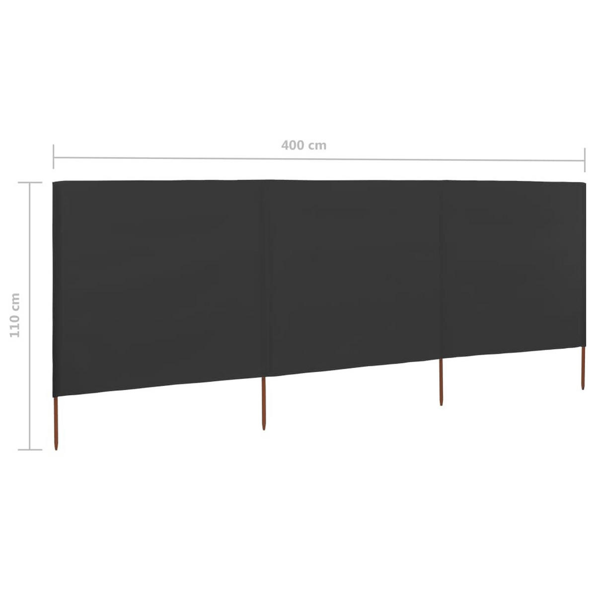 WINDSCHUTZGEWEBE 3Er Set 400/80 Cm Anthrazit - Anthrazit, Textil (400/80cm) - vidaXL