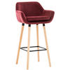 BARHOCKER Grande, Gestell Holz, Samt Rot - Rot/Braun, Holz/Textil (55/99/46cm) - TPFLiving