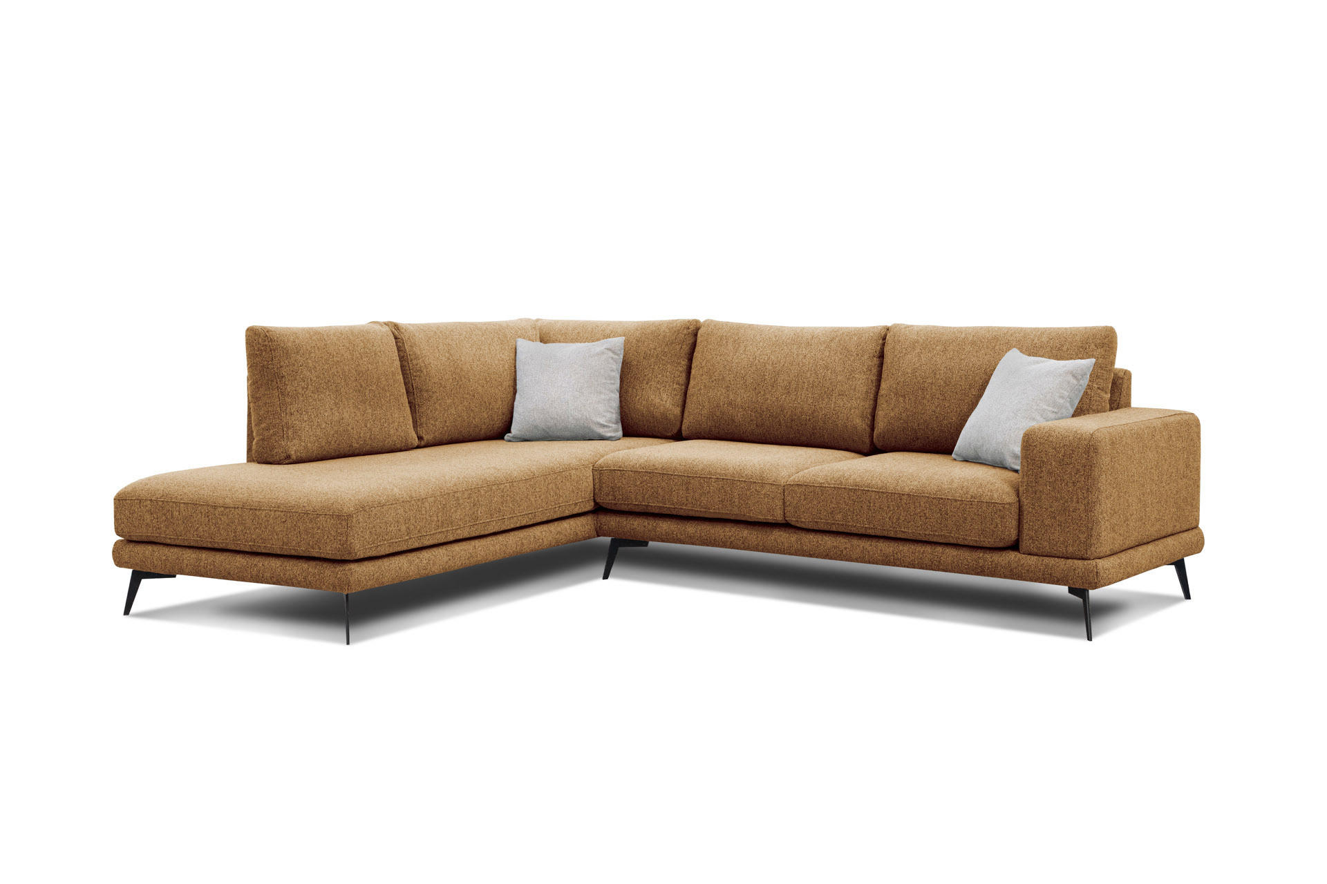 ECKSOFA MEDIOLANE 5-Sitzer, orange - Orange, Holzwerkstoff/Textil (219/282cm) - Courtois Laville