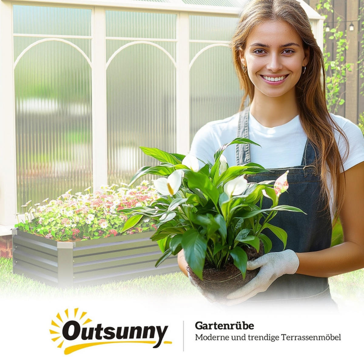 HOCHBEET 240x60x30 cm offen wetterfest dunkelgrau - Dunkelgrau, Metall (240/30/60cm) - Fortuna Lai