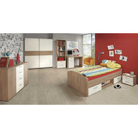 JUGENDZIMMER Winnie in Eiche Sonoma und Weiß 5 teilig - Braun, Holzwerkstoff (120/200/80cm)