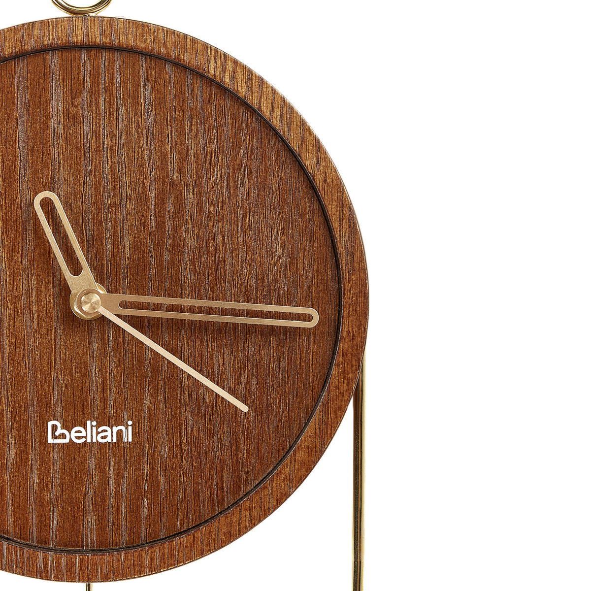 WANDUHR Dunkler Holzfarbton/Gold Sierre - Dunkelbraun/Goldfarben, Holzwerkstoff (20/45/3cm) - Beliani