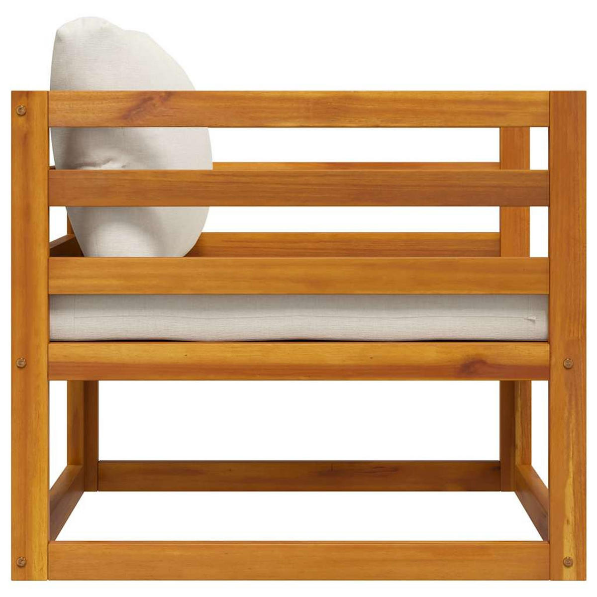 GARTENSTUHL Mit Cremeweissen Auflagen Massivholz Akazie - Creme, Holz/Textil (72/60/72cm) - vidaXL