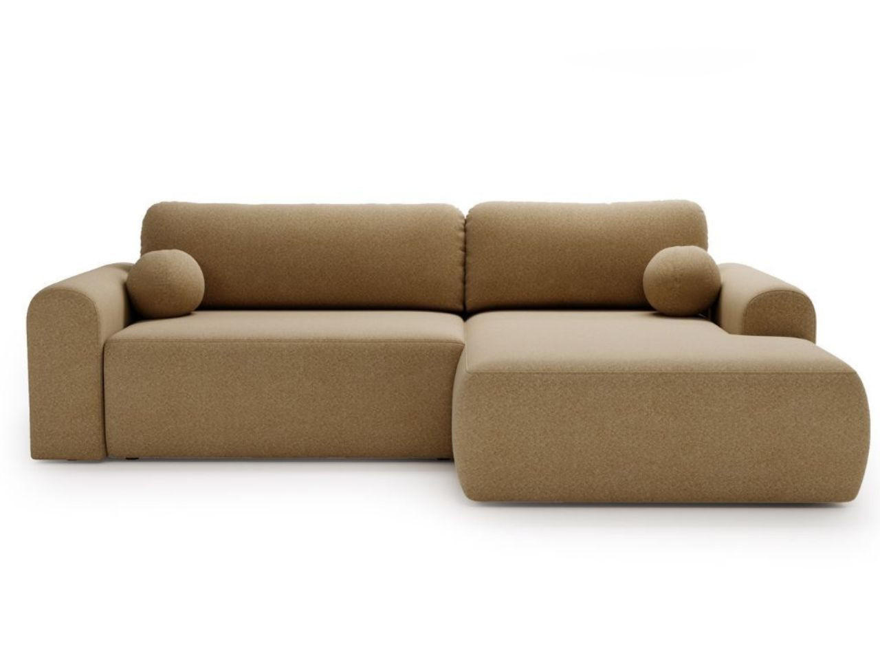 ECKSOFA Savana Hellbraun Rechts - Hellbraun, Holz/Textil (177/257cm) - Graingold