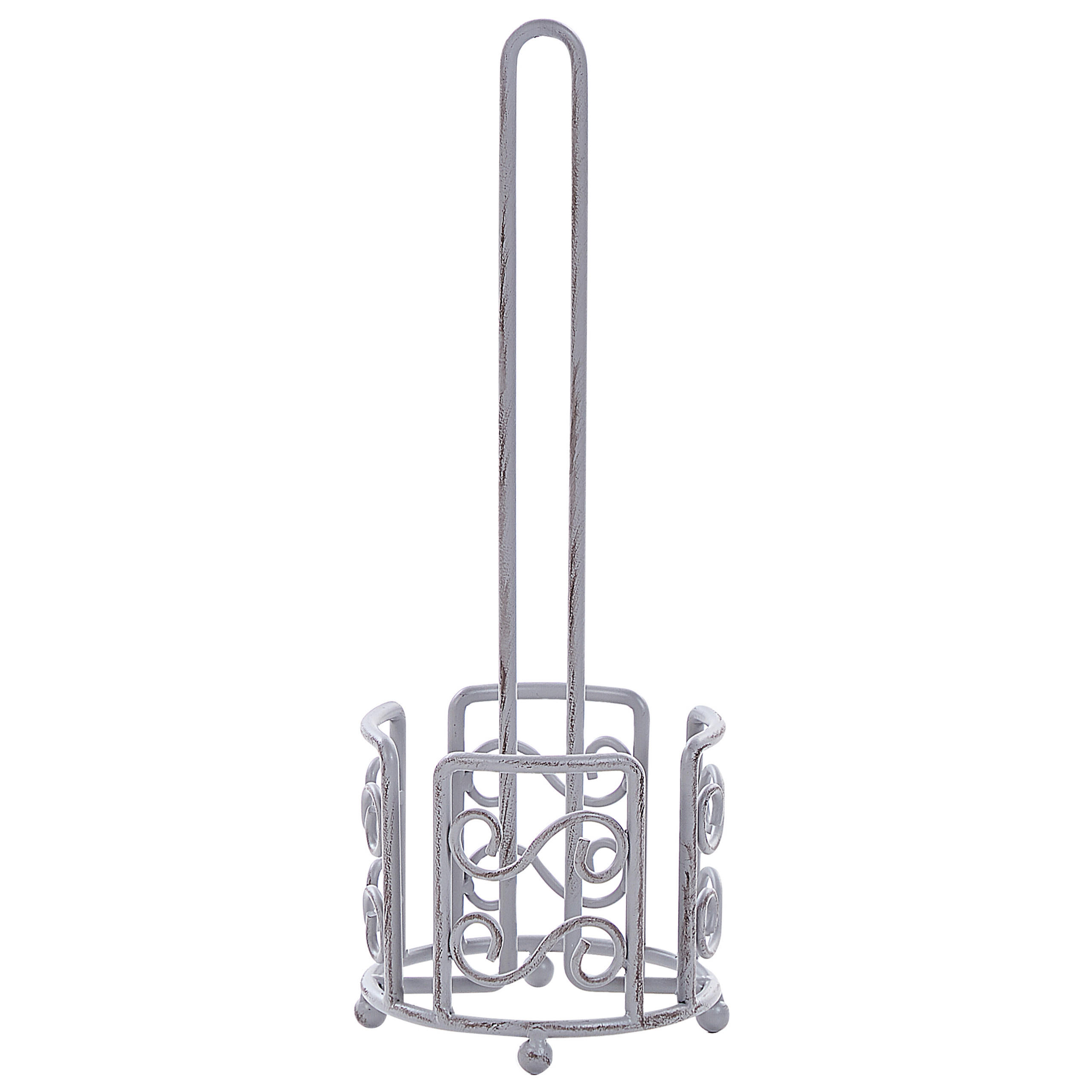 TOILETTENPAPIERSTÄNDER Metall Antik Optik grau Mandi - Grau, Metall (16/41/16cm) - Beliani