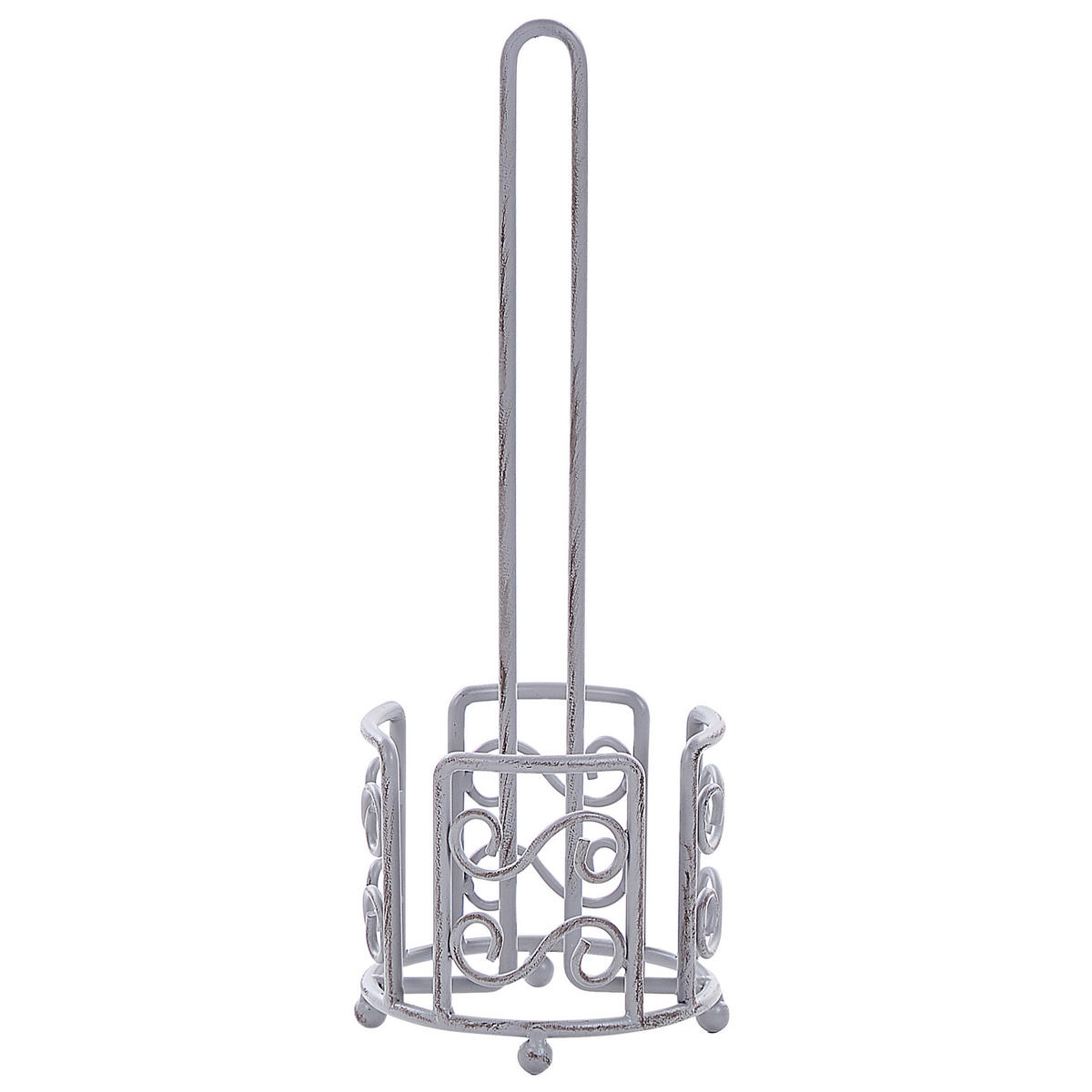 TOILETTENPAPIERSTÄNDER Metall Antik Optik grau Mandi - Grau, Metall (16/41/16cm) - Beliani