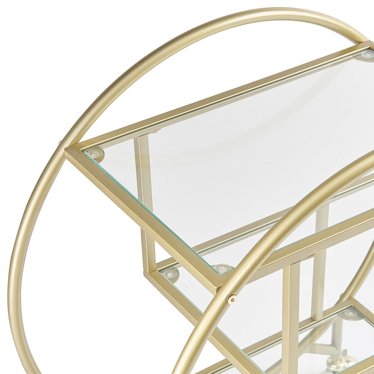 SERVIERWAGEN Gold Colton - Transparent/Goldfarben, Metall (38/79/70cm) - Beliani