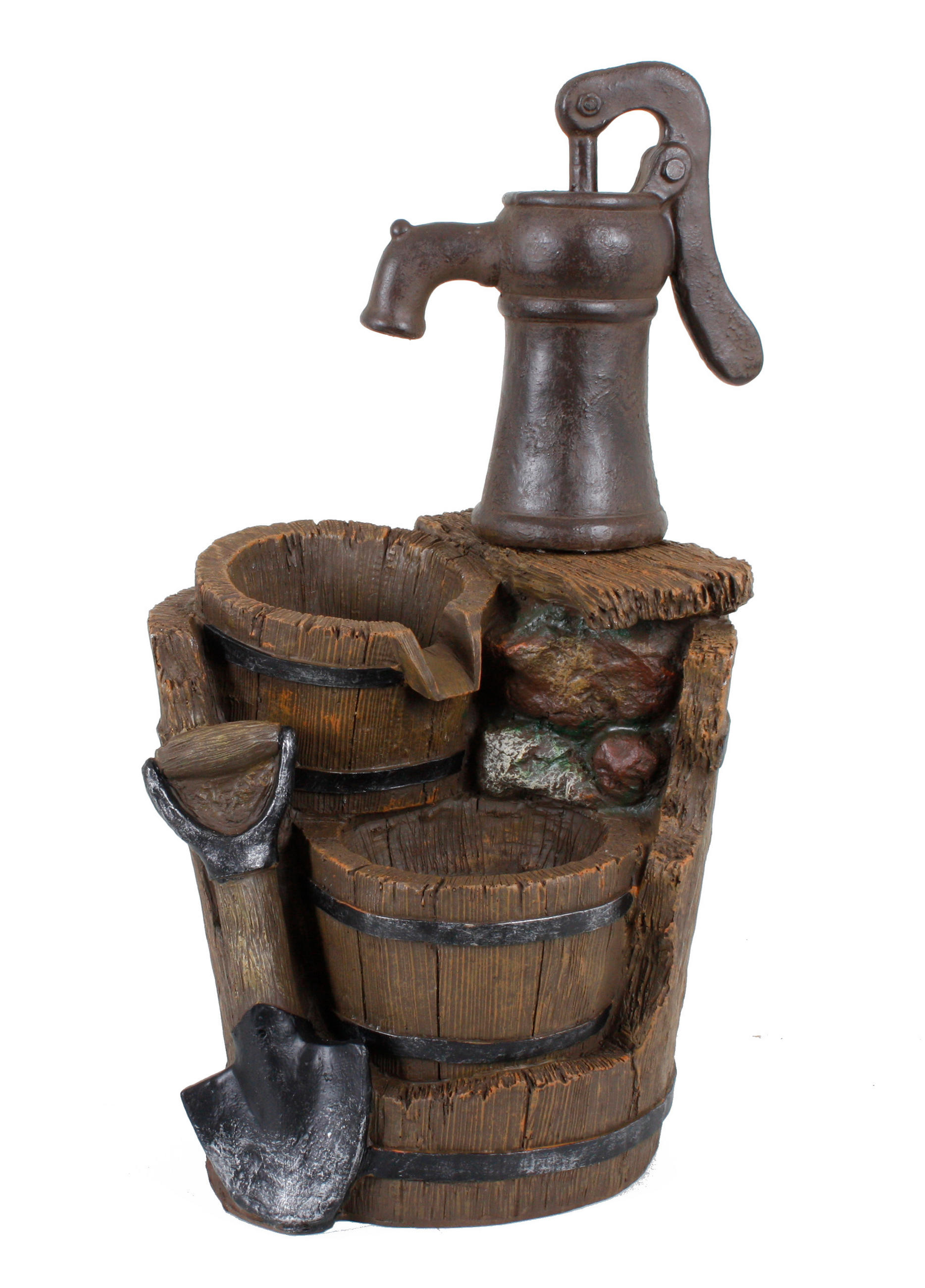 BRUNNEN Kevin Holz-/Stein-Optik Braungrau 60x30x34cm - Braun, Kunststoff (34/30/60cm) - DELUKE