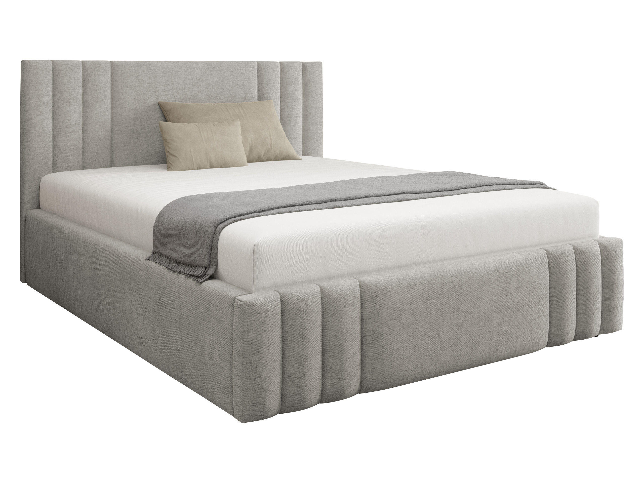 POLSTERBETT Ribo - Greige, Holz/Textil (180/200cm) - MIRJAN24