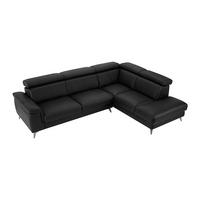 ECKSOFA - Ecke rechts - Leder - Schwarz - MARAMBA - Schwarz, Leder (288/219cm) - Vente-Unique