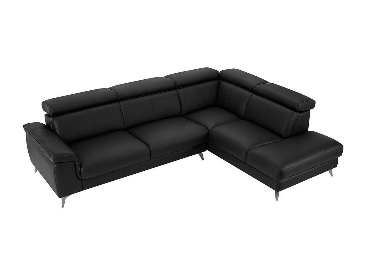 ECKSOFA - Ecke rechts - Leder - Schwarz - MARAMBA - Schwarz, Leder (288/219cm) - Vente-Unique