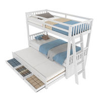 ETAGENBETT 90/200 cm Weiß Kiefernholz mit 3 Schubladen für Kinder - Weiß, Holz (90/200cm) - OKWISH