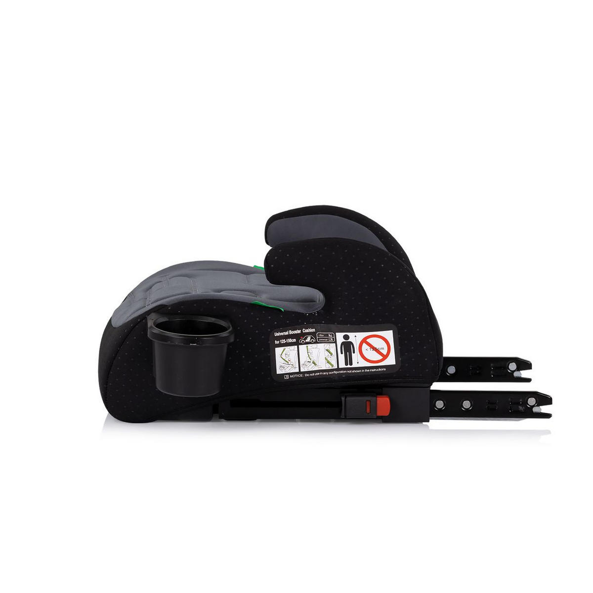KINDERSITZERHÖHUNG Go Boost dunkelgrau i-Size Isofix (125-150cm) Getränkehalter - Schwarz, Kunststoff (42/22/38cm) - Chipolino