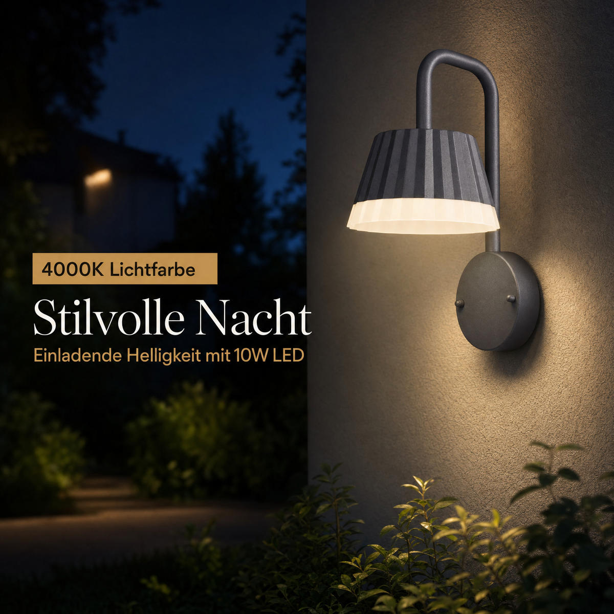 LED-ALUMINIUM-AUSSENWANDLAMPE - stabile Wandleuchte für den Außenbereich mit 4000K Lichtfarbe zur Wandmontage - Weiß, Metall (22/29/15cm) - Northpoint