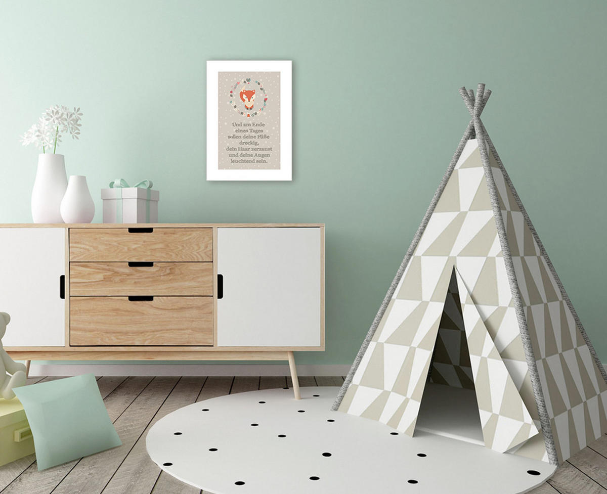 BILD 29x41 cm Kinderzimmer Spruch Kinder - Beige, Holzwerkstoff (29/41/2cm)