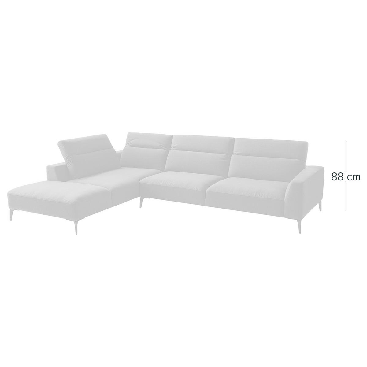 ECKSOFA mit Ottomane - Schwarz/Grau, Textil/Metall (325/238cm) - home24